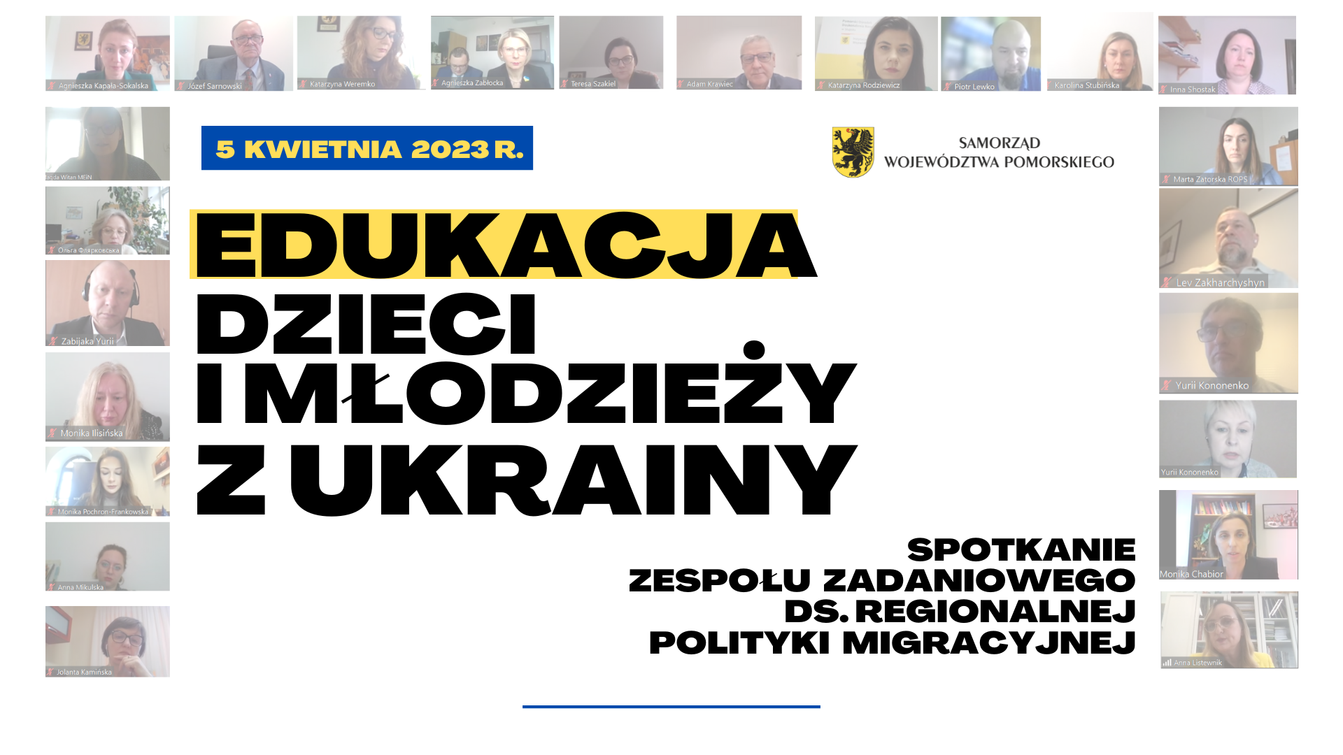 Spotkanie zespołu ds. regionalnej polityki migracyjnej – 5 kwietnia 2023 r.